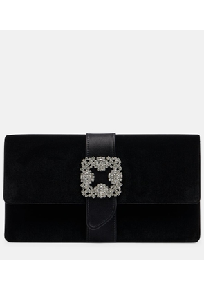 Manolo Blahnik Capri embellished velvet clutch