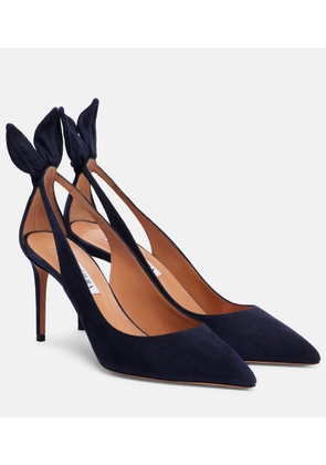Aquazzura Bow Tie 85 suede pumps