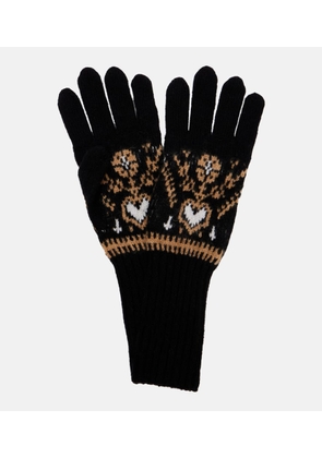 Khaite Domini Fair Isle cashmere gloves