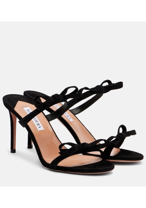 Aquazzura Soave 85 bow-detail suede mules