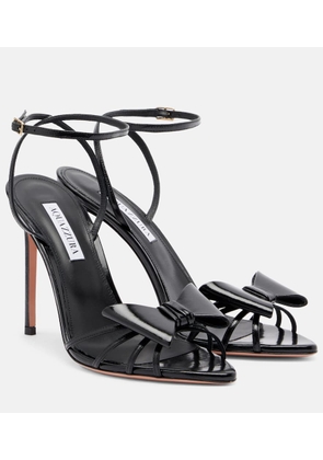 Aquazzura Black Tie 105 bow-detail leather sandals