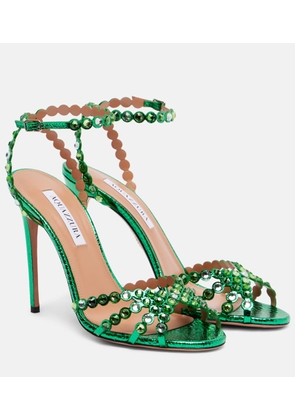 Aquazzura Tequila 105 embellished leather sandals