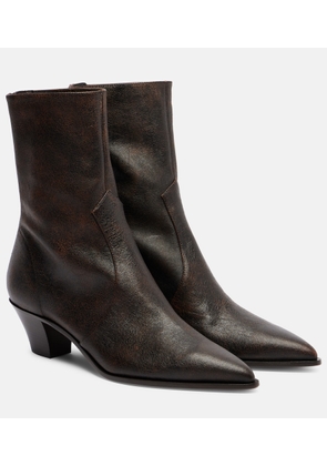 Aquazzura Brunswick 45 leather ankle boots