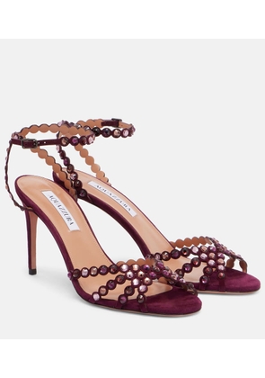 Aquazzura Tequila 85 embellished suede sandals