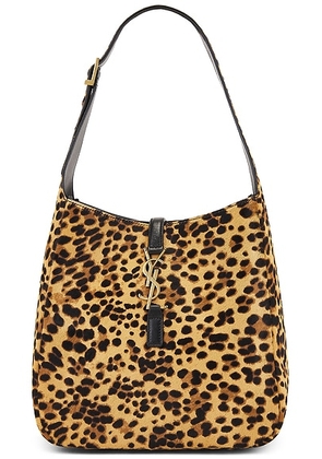 Saint Laurent Small Le 5 A 7 Supple Shoulder Bag in Spotted  Choco  & Nero - Brown. Size all.