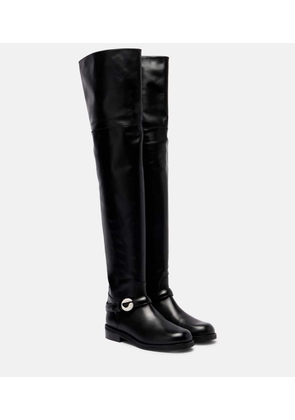 Coperni Logo leather over-the-knee boots
