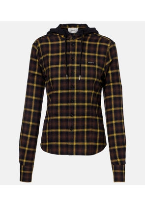 Coperni Hooded checked cotton shirt