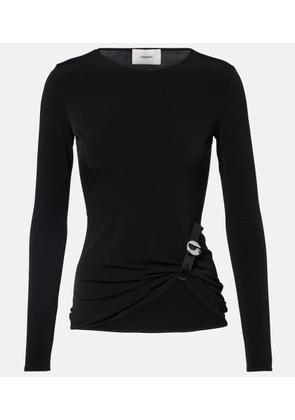 Coperni Gathered leather-trimmed top