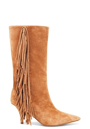 Paris Texas Jessie Mid Calf 75 Boot in Terracotta - Brown. Size 36.5 (also in 38, 40).