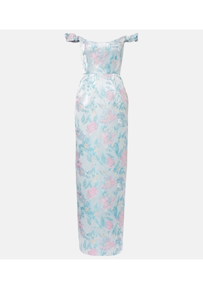 Markarian Yolanda floral off-shoulder brocade gown