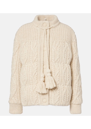 Moncler Grenoble Melgven wool and mohair-blend down cardigan