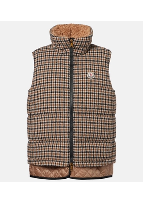 Moncler Touvet checked wool-blend down vest