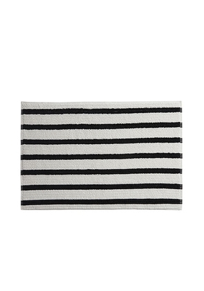 Parachute Organic Resort Stripe Tub Mat in Plaster With Soft Black - Black,White. Size all.