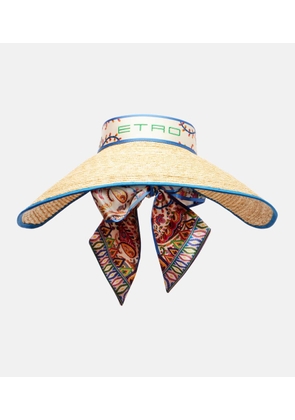 Etro Logo straw visor