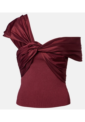 Simkhai Celiana organza-trimmed knitted top