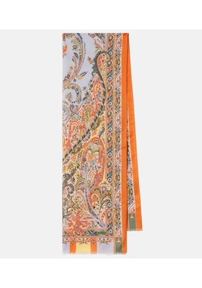 Etro Floral wool and silk scarf