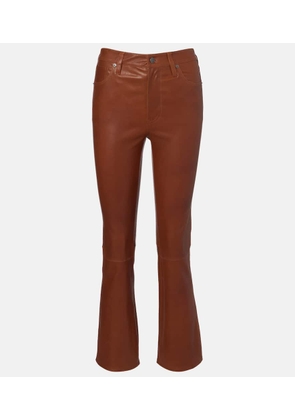 Frame Reboot Crop leather bootcut pants