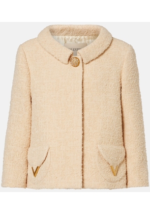 Valentino Embellished wool-blend tweed jacket
