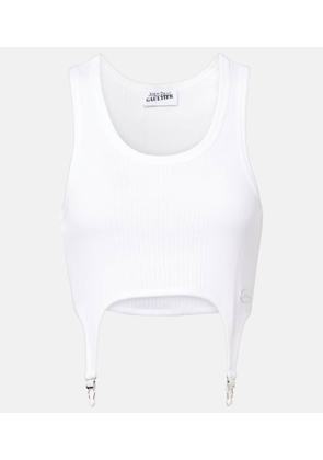 Jean Paul Gaultier Ribbed-knit cotton jersey bra top