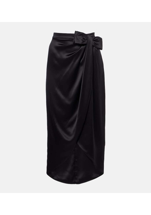 Valentino Asymmetric low-rise silk midi skirt