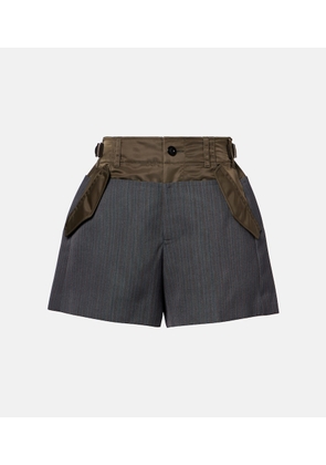 Sacai Paneled striped shorts