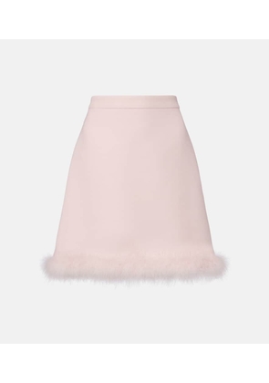 Valentino Crepe Couture feather-trimmed miniskirt