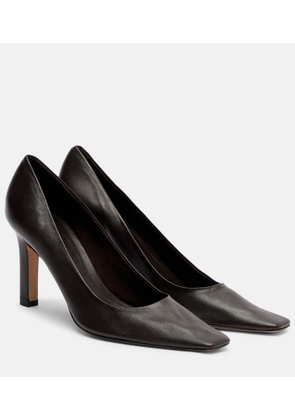 The Row Carla 80 leather pumps