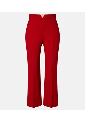 Valentino VLogo cropped virgin wool crepe straight pants
