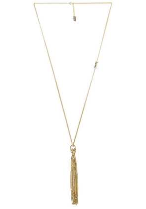 Saint Laurent Long Tassel Necklace in Dore - Metallic Gold. Size M (also in ).