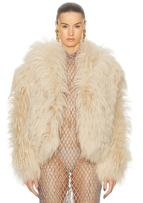 TOM FORD Kidassia Fur Jacket in Canvas White - White. Size M (also in ).