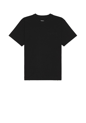 Sacai Side Zip T-Shirt in Black - Black. Size 2 (also in 3).