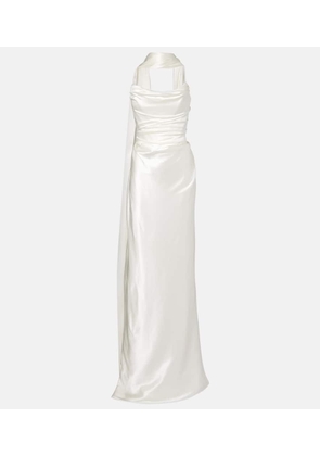 Vivienne Westwood Vixen scarf-detail draped silk-blend gown