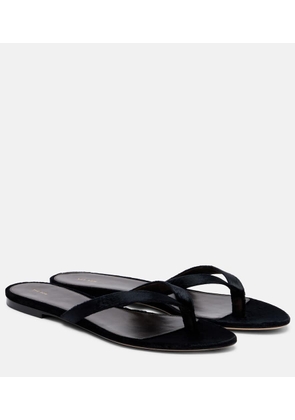 The Row Sacha velvet thong sandals