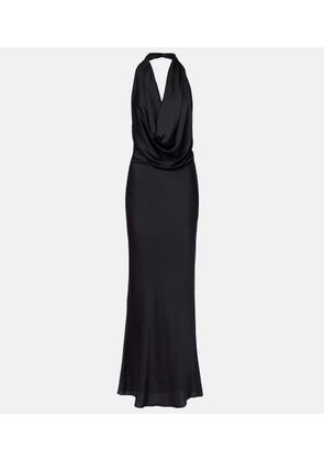 Staud Poppi draped halterneck silk-blend gown