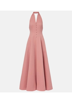 Staud Stella halterneck cotton-blend gown