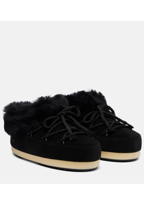 Moon Boot Evx shearling-trimmed suede mules