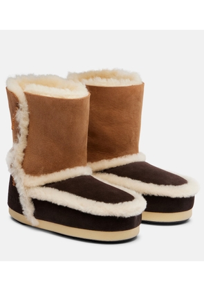 Moon Boot EVX shearling-trimmed suede ankle boots