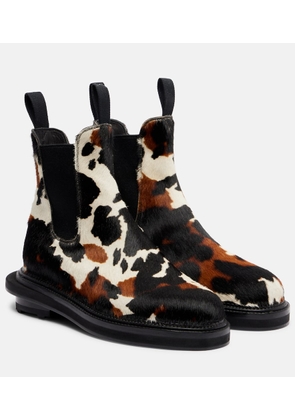 Sacai x J.M. Weston calf hair ankle boots