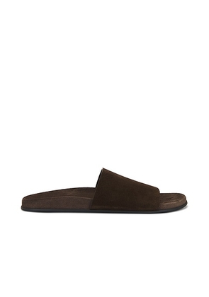 The Row Hugh Slide in Lacquer Brown - Brown. Size 40 (also in 41, 44, 45).