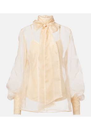 Zimmermann Bow-detail silk organza blouse