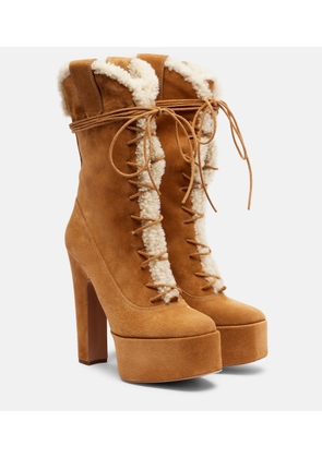 Paris Texas Malena 145 suede platform lace-up boots