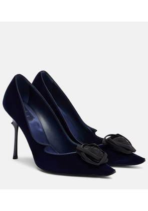 Roger Vivier Rose Vivier 100 floral-applique velvet pumps