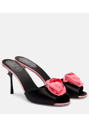 Roger Vivier Rose Vivier 85 floral satin mules