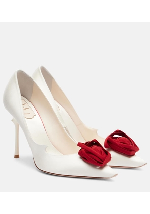 Roger Vivier Rose Vivier 100 floral satin pumps