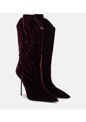 Paris Texas Lidia 105 velvet mid-calf boots