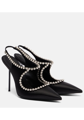 Paris Texas Lidia 105 embellished satin slingback pumps