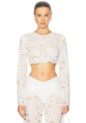 Shani Shemer Ella Crop Top in Cream - Cream. Size L (also in ).