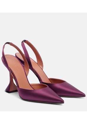 Amina Muaddi Holli 95 satin slingback pumps