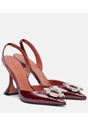 Amina Muaddi Begum 95 patent leather slingback pumps