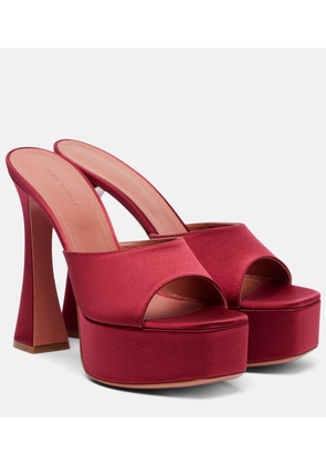 Amina Muaddi Dalida 140 satin platform mules
